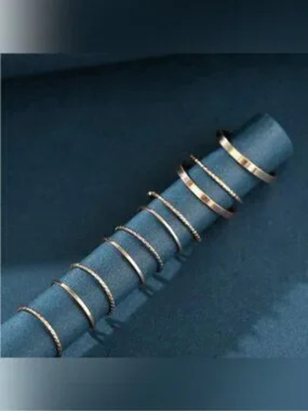 Gold 10pc Minimalist Ring Set